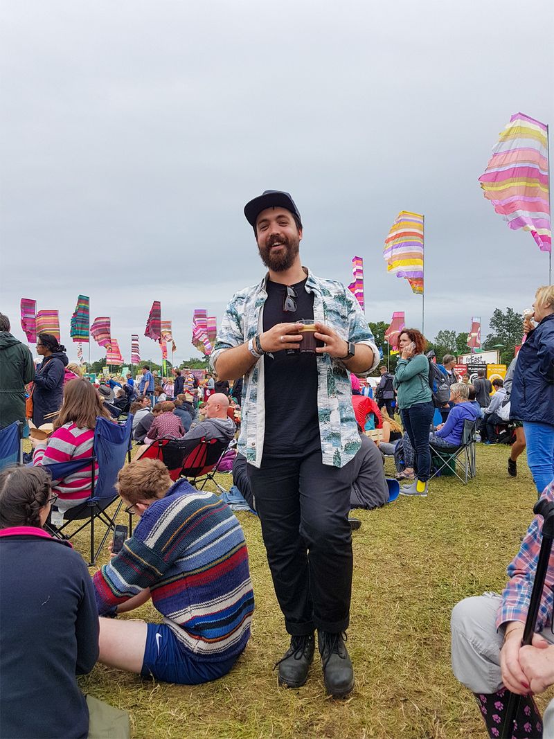 Josh getting the coffees in at WOMAD festival